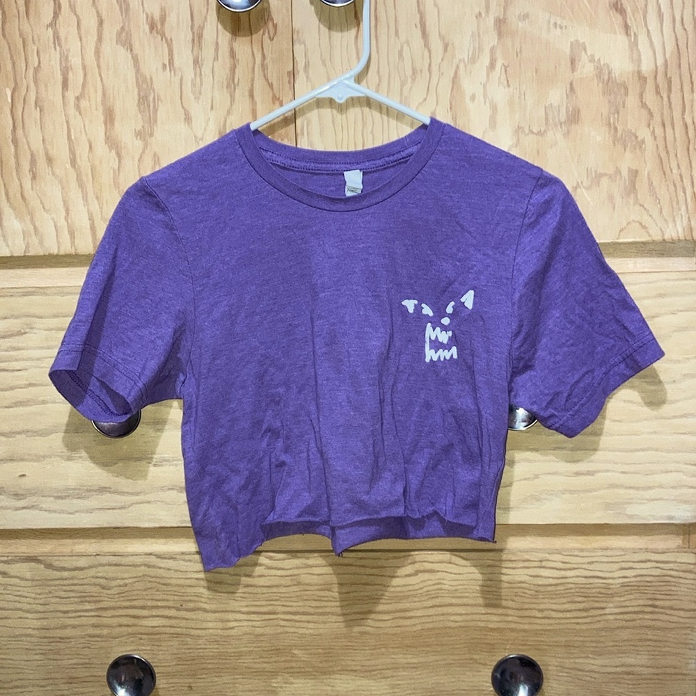 Purple cropped shirt